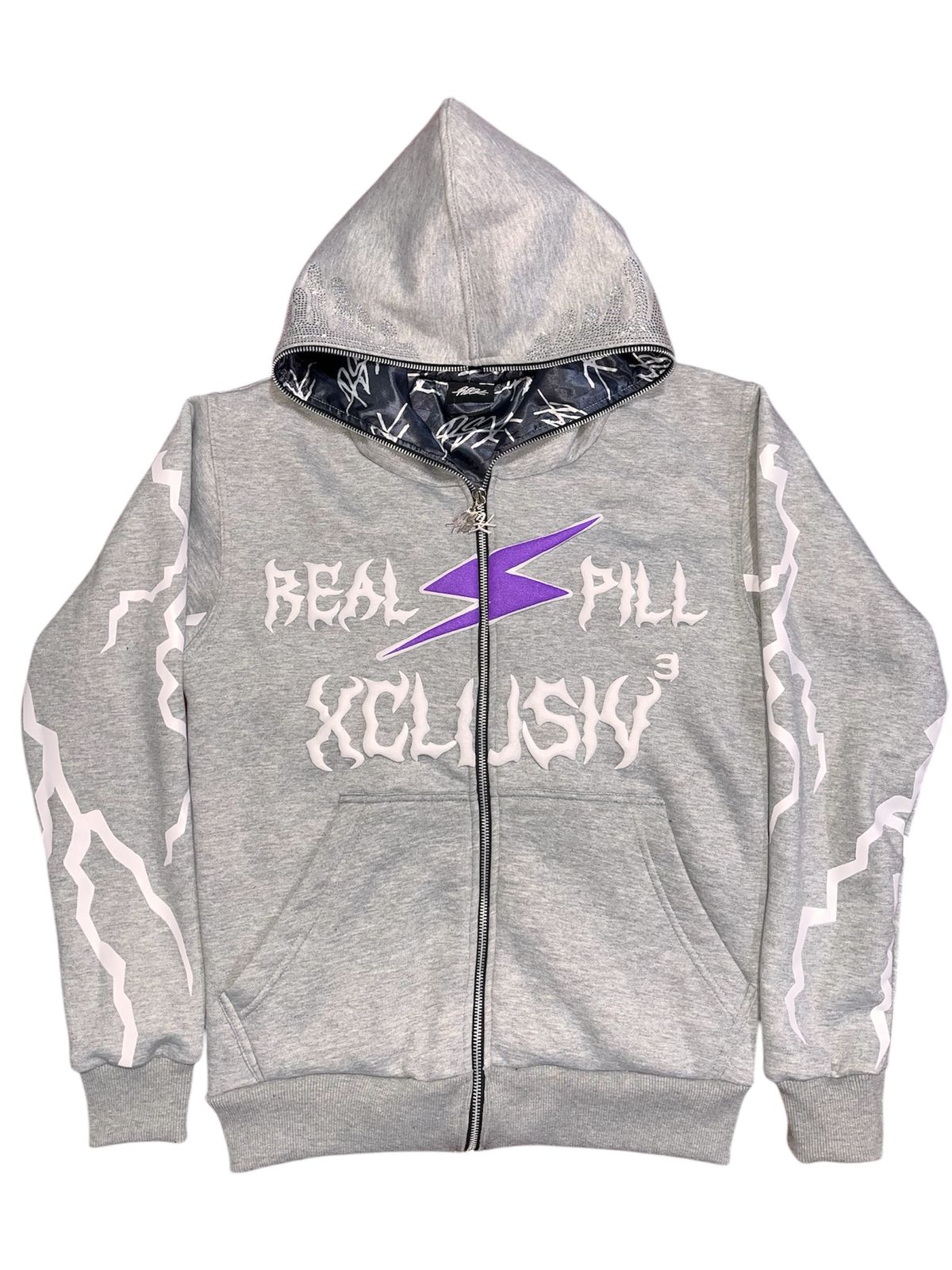 Satin "Real Spill Xclusive" Full-Zip Hoodie