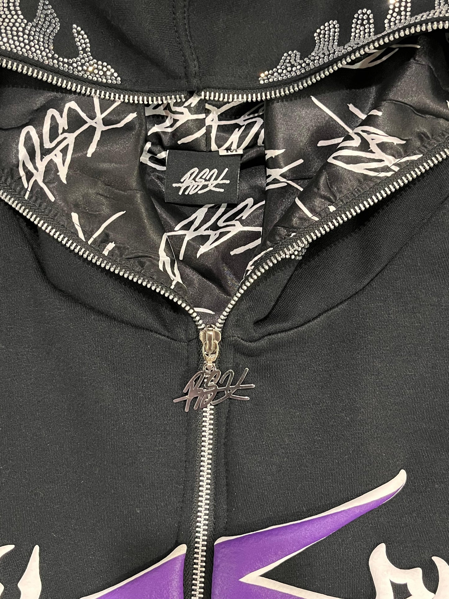Satin "Real Spill Xclusive" Full-Zip Hoodie